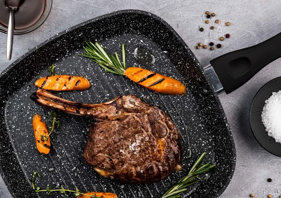 Westinghouse Grillpan Marble - 28 X 28 Cm - Standaard Anti-aanbaklaag - Afbeelding 2