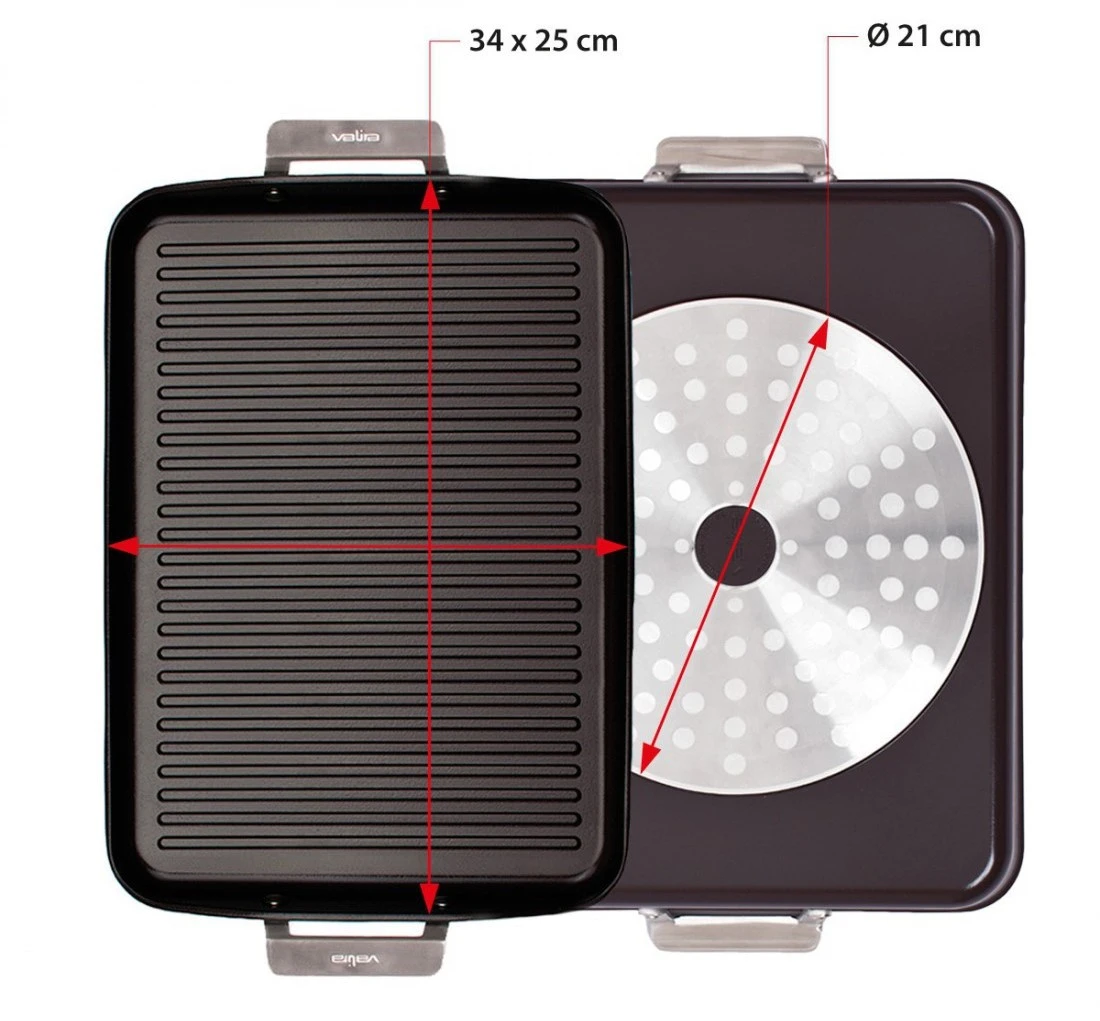 Valira Grillpan Aire Ceramic Met Handgrepen - 34 X 25 Cm - Keramische Anti-aanbaklaag - Afbeelding 2